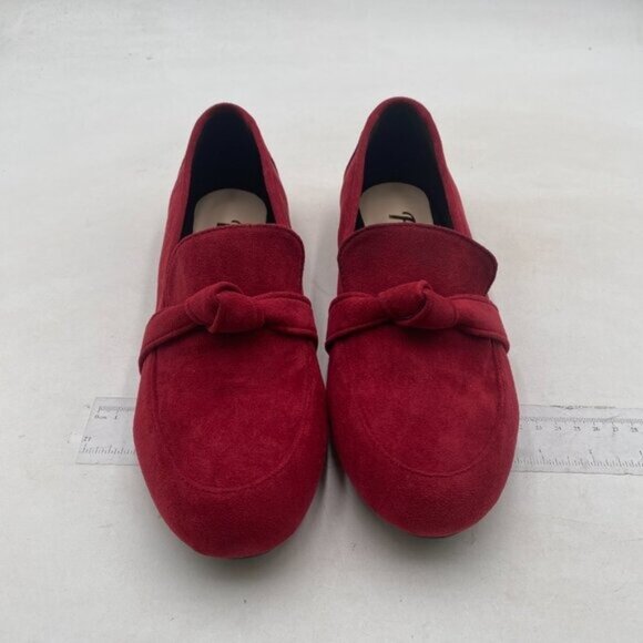 FYS Women Round Toe Flats Knotted Loafer Flats Comfortable Slip On Ballet Red - Picture 3 of 8